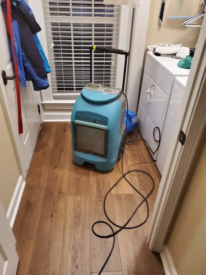 Commercial dehumidifier deployed for Flood Damage Cleanup in Versailles